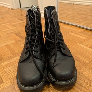Vegan Doc Martens style black combat boots
